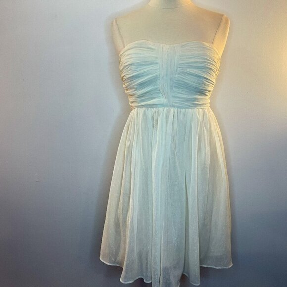 MISS MINUET Women's Ivory Sparkle Strapless Dress - Juniors Size Medium - NWT - Picture 1 of 4